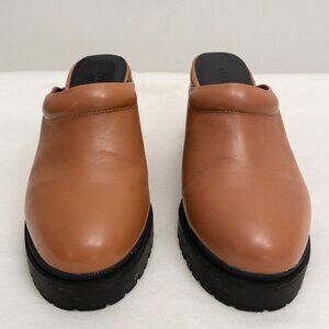 Aerosoles Brown Chunky Heel Clog Mules – Size 8.5M Slip-On Faux Leather Comfort